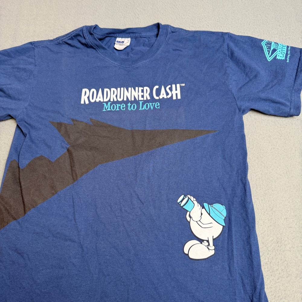 Gildan Roadrunner Cash New Mexico Lottery Blue Graphic T-Shirt Small